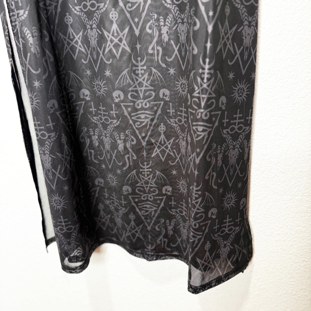 Killstar Baphy Maxi Sheer Stretch Mesh Skirt Skulls Witchy Goth Punk — image 7 of 7